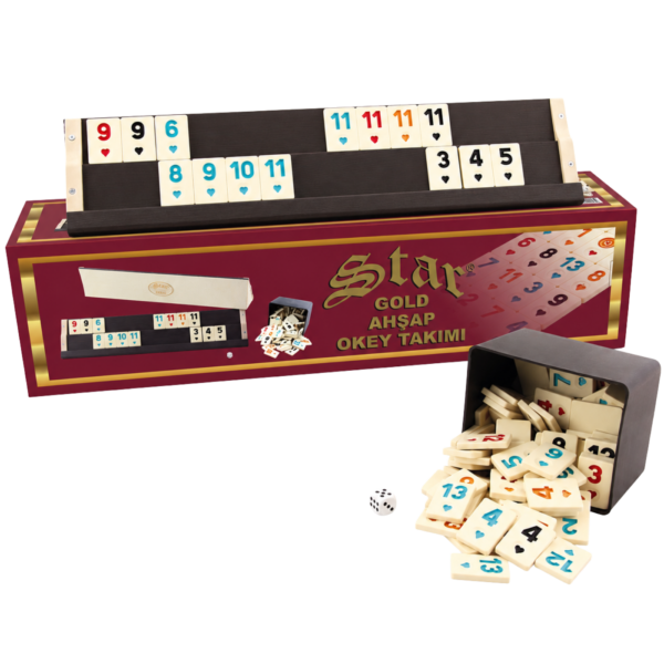 Star Gold Ahşap Okey Takımı